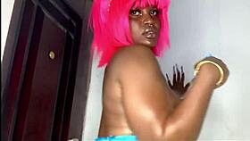 i bent over and fingered my oiled ebony pussy until creampie