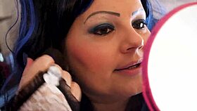 Pamela de Boni showcases her impressive figure with two companions.