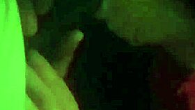 White girl passionately sucks big black cock in public parking lot with perky nipples exposed