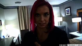 Anna Bell Peaks chats with lucky guy for rough fuck 😜