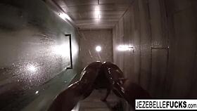 jezebelle bond films her big tits and pussy masturbation in the bath