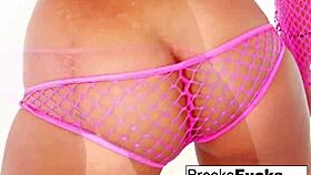 Naughty Brooke's Stripper Pole Solo Teasing Her Curves