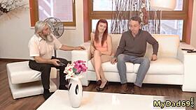 old mature babe gives blowjob to young teen 😏