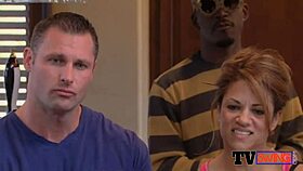 Wow, see this smoking hot babe riding a delicious dick in group action!