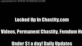 We try squeezing your cock in this tiny cage for humiliation