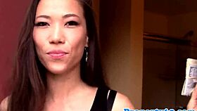 Asian Amateur Masturbates In Lingerie At Outdoor Office Pov