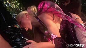 fairy rides cock in threesome cumshot