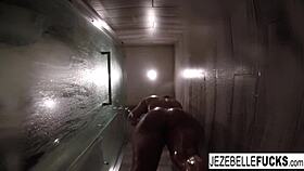 jezebelle bond films her big tits and pussy masturbation in the bath