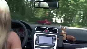 this german blonde teen 18+ is playing with cock outdoors