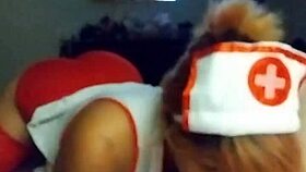 young latina wife sucks husband's nurse cosplay!