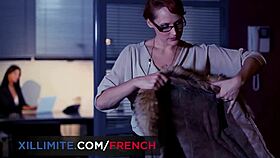 Anal sex on office desk with cumshot and blowjob