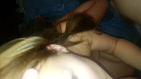 She deepthroats my big cock and cums hard