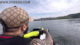 She deepthroats the bodybuilder's swollen pussy.