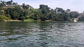 She deepthroats the bodybuilder's swollen pussy.