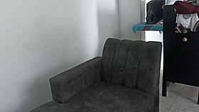 Young Brunette Neighbor Pees and Receives Cum in Mouth