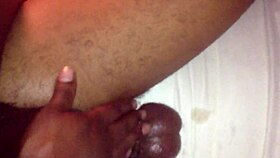 Ebony gay stud gets rough bareback fucking upside down