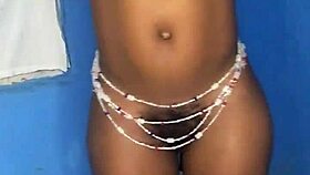 That sexy ebony babe stripping naked and showing off her small tits 😍