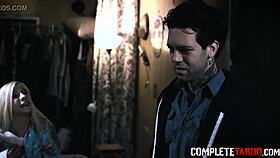 Why does the kinky blonde teen 18+ trib the milf outdoors?