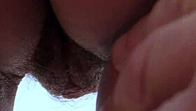 natasha posing naked on a raft. her hairy teen body teases in private.