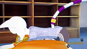 Digimon Yaoi - Renamon & Gatomon Suck and Ride Bareback with Creampie!