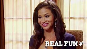 This hot brunette always goes topless at swinger parties.