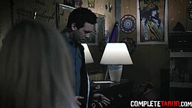 Why does the kinky blonde teen 18+ trib the milf outdoors?