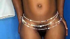 That sexy ebony babe stripping naked and showing off her small tits 😍