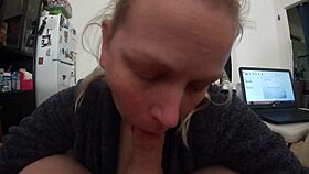 new years blowjob with blonde milf pov cock