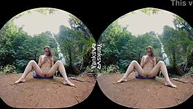 Watch Lez Endza And Sierra Cirque Climax With Vibrators At The Waterfall!