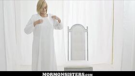 Blonde Thick Mormon Teen Kate England Masturbates to Orgasm in Front of Her Old Cuckold Husband!