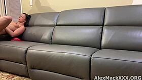 White boy pounds hot brunette's bubble butt in lingerie!