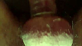 My cock fills the condom during that anal fuck.