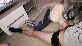 Girlfriend delivers deep blowjob to big cock