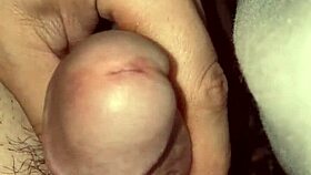 powerful cumshot lands on her juicy ass booty