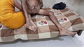 An indian girl bends over for blonde in doggystyle fucking at home, hardcore action with close-ups.