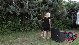 Alrox and Candie play around a big cock in a threesome