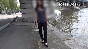 big tits brunette in first porn casting?