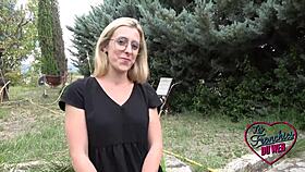 Alrox and Candie play around a big cock in a threesome