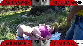 Snacking in the field with a fat woman, nothing excites her more than outdoor fun.