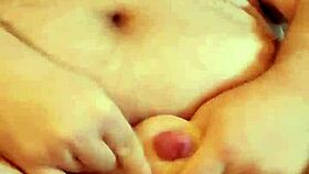 A solo session with a sex toy in the basement while naked