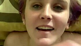 jenn gets covered in cum from a big cock