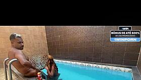 tattooed guy picks up on stairs bareback