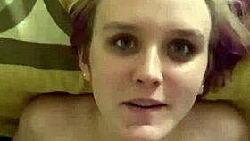 jenn gets covered in cum from a big cock