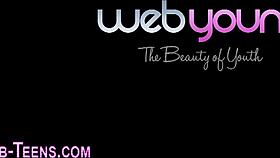 teen 18+ in stockings toys with petite babe 😏