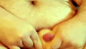 A solo session with a sex toy in the basement while naked