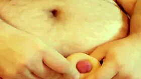 A solo session with a sex toy in the basement while naked