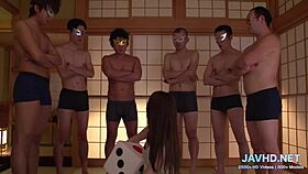 fucked hard by two cocks in wild japanese gangbang vol 14