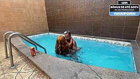 tattooed guy picks up on stairs bareback