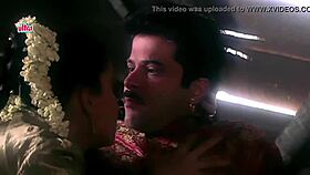 Anil Kapoor and Madhuri Kissing in Romantic Scene