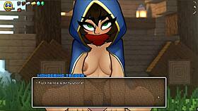 In the hornycraft parody, a shy creeper with huge boobs offers outdoor blowjob and riding, leading to creampie.